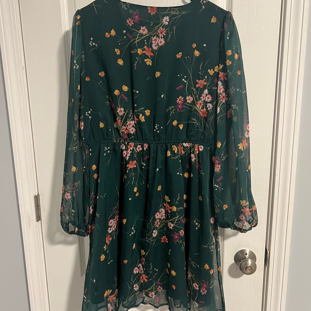 Cupshe Floral Long Sleeve Dress in Green - Picture 7 of 9